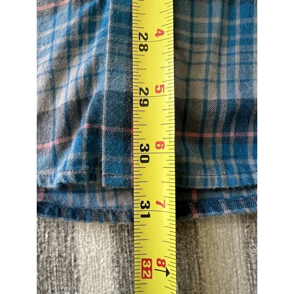 PATAGONIA Vintage Blue Plaid Flannel Button Down Organic Cotton Shirt - Picture 7 of 7